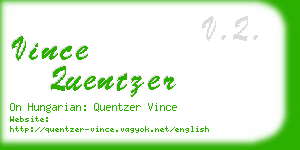 vince quentzer business card